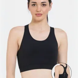 Zelocity by Zivame Black Solid Workout Bra-image-33