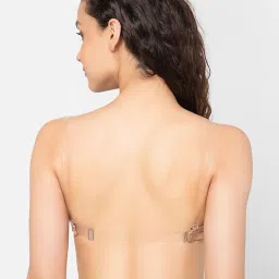 Clovia Beige Half Coverage With Transparent Straps & Band T-Shirt Bra image 2