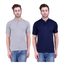 Weardo Grey & Navy Cotton T-Shirt image 1