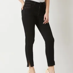 Miss Chase Black Skinny Fit Raw Denim High Rise Jeans-picture-46