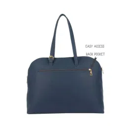 Baggit Navy PVC Solid Bowler Handbag image 2