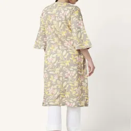 Rangmanch by Pantaloons Grey Cotton Printed A Line Kurta image 2
