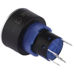 RS PRO Illuminated Push Button Switch Panel Mount 22.2 mm Cutout SPDT Blue LED 250 V AC, 1758280 image 3