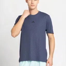 Adidas Blue Regular Fit Printed Sports T-Shirt-image-34