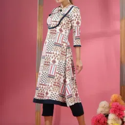 Charukriti White Printed Straight Kurta image 3