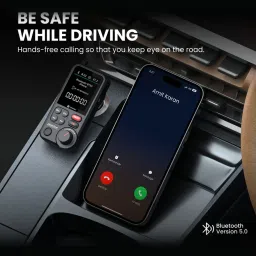 Portronics POR-1733 Auto One Smart Car Charger & Music Streamer with Bluetooth 5.0 (Black) image 2