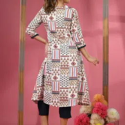 Charukriti White Printed Straight Kurta image 2