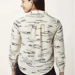 Annabelle by Pantaloons Beige Printed Shirt image 2