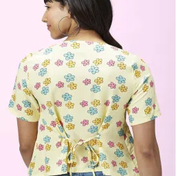 People by Pantaloons Yellow Floral Print Top image 2