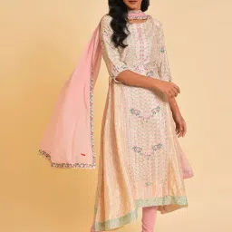 W Pink Printed Dupatta image 2