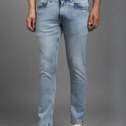 Louis Philippe Blue Cotton Regular Fit Jeans-image-82