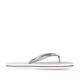 Carlton London Women's Silver & White Flip Flops image 2