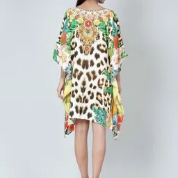 First Resort By Ramola Bachchan Multicoloured Animal And Fruit Print Kaftan Tunic image 2
