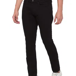Spykar Black Slim Fit Lightly Washed Jeans image 3