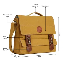 Mona B 12 Ltrs Mustard Medium Laptop Messenger Bag image 5