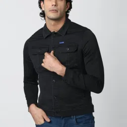 Van Heusen Black Cotton Slim Fit Jacket image 1