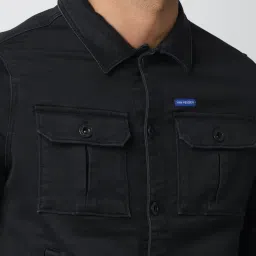 Van Heusen Black Cotton Slim Fit Jacket image 4