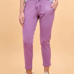 Enamor Chinese Purple Mid Rise Sports Track Pants-picture-13