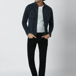 Van Heusen Navy Cotton Slim Fit Denim Jacket image 5