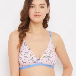 Clovia Baby Pink Non Wired Non Padded Plunge Bra image 1