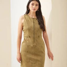 Latin Quarters Brown Solid Dress-picture-27