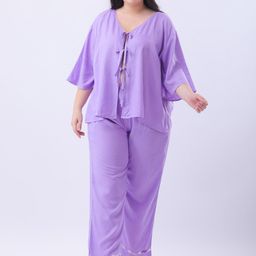 Qurvii Tie-Up Neck Night Suit-picture-8