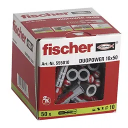 Fischer Nylon Screw Anchor 50 mm 10 mm Fixing Hole, 555010 (Pack of 50)-picture-28
