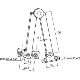 Savigny Right Handed Steel Lid Stay 100 mm, 40802 ZI image 4