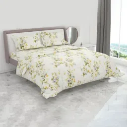 Ariana Tuscany Floral Grey 300 TC Cotton Super king Bedsheet with 2 Pillow Covers-picture-47