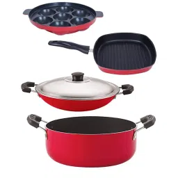 Nirlon Red Aluminium Non-Stick Kitchenware Essential Combo Set image 1