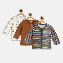 MINIKLUB Kids Multicolor Printed Full Sleeves Shirt (Pack Of 3)-image-9
