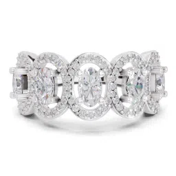 Sparkles 14K (585) White Gold Lab Grown Diamond 2.16 Ct Eternal Ovals Promise Ring-image-85