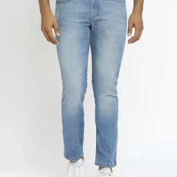 Basics Blue Slim Fit Distressed Distressed Jeans-picture-44