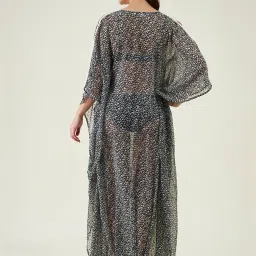 The Kaftan Company Black Printed Kaftan Cover Up image 2