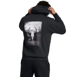 Under Armour Black Regular Fit Printed Sports Hoodie image 2