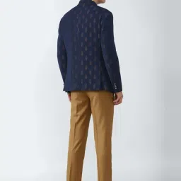 Van Heusen Navy Blue Slim Fit Printed Two Piece Suits image 2