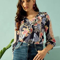 The Kaftan Company Navy Printed Top-picture-31