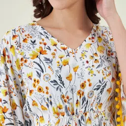The Kaftan Company White Printed Kaftan Cover Up image 5