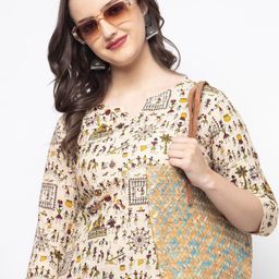 SHIONS Women V-Neck Tribal Print Cotton Top-picture-22
