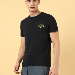 Wrangler Black Cotton Regular Fit Printed T-Shirt image 3