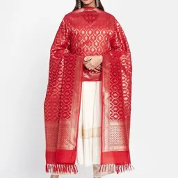 Fabindia Red Woven Pattern Dupatta image 1