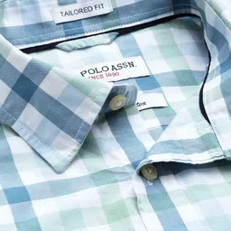 U.S. Polo Assn. Pure Cotton Tailored Fit Checked Casual Shirt image 2