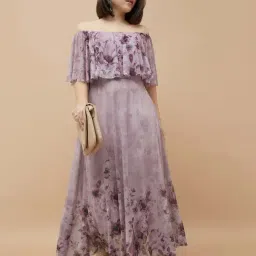 Code By Lifestyle Pink Regular Fit Floral Print Dress-picture-45