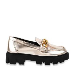 Shoetopia Women's Golden Casual Loafers-picture-10