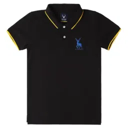 Allen Solly Junior Black Solid Polo T-Shirt-image-20