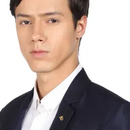 Ad By Arvind Navy Regular Fit Two Piece Suit image 5