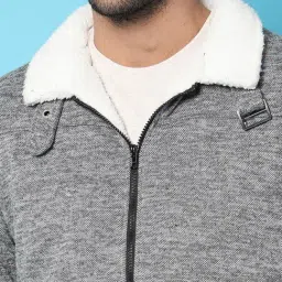 Campus Sutra Grey Regular Fit Jacket image 3