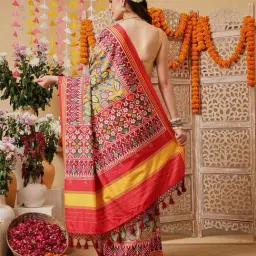 Silk Land Kalamkari With Traditional Patola Printed Sarees image 2