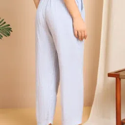 Tag 7 Light Blue Double Cloth Cotton Lounge Pants image 2