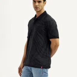 Levi's Black Cotton Slim Fit Striped Polo T-Shirt-picture-24
